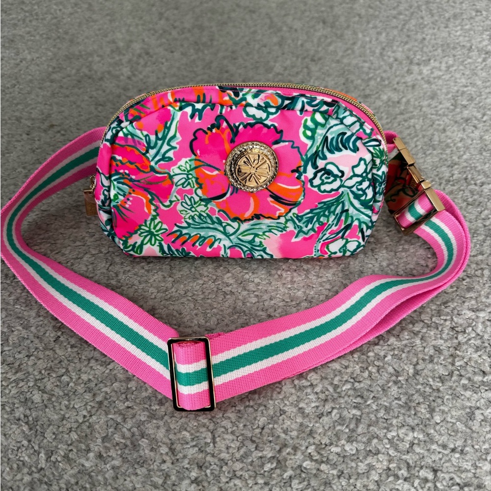 Lilly Pulitzer Floral Pink Belt Bag